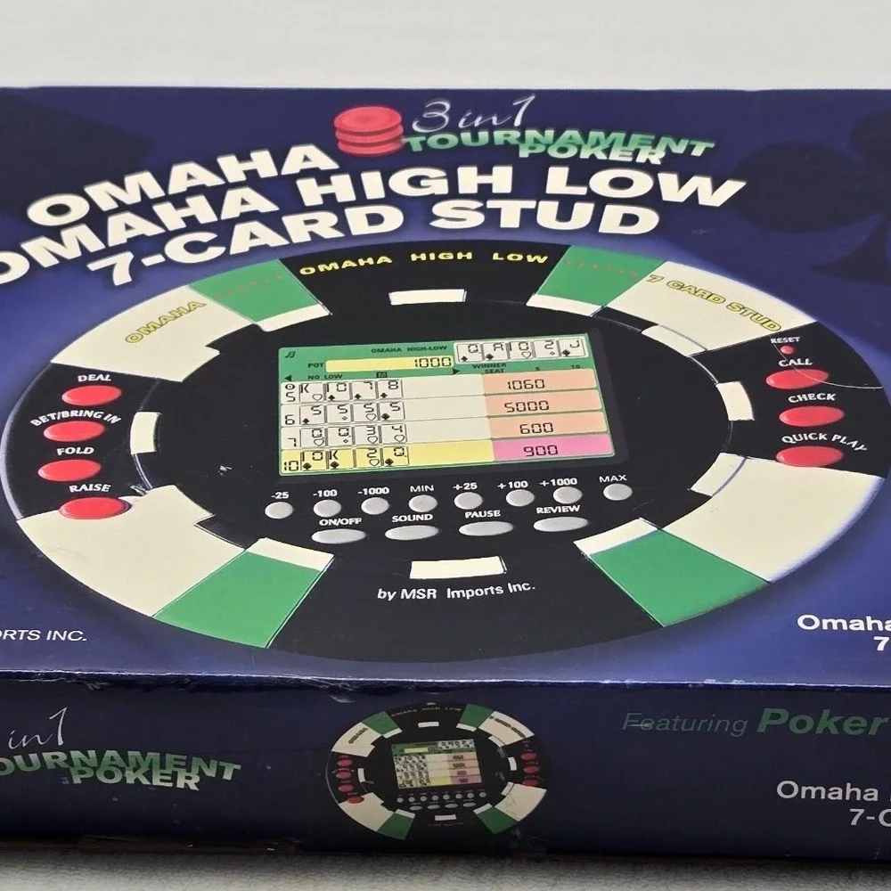 Playsmart 3 in 1 Tournament Poker Handheld Electronic Game‎ Omaha 7-Card Stud
